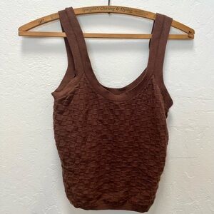 A&F checkered knit tank